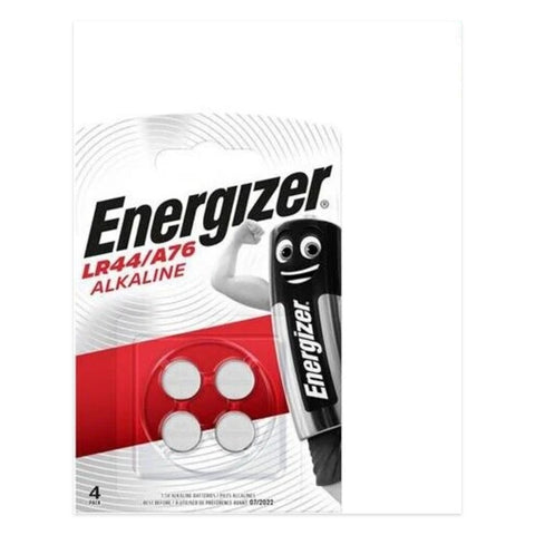 Energizer LR44 A76 Alkaline Button Cell Batteries – original 4-pack blister