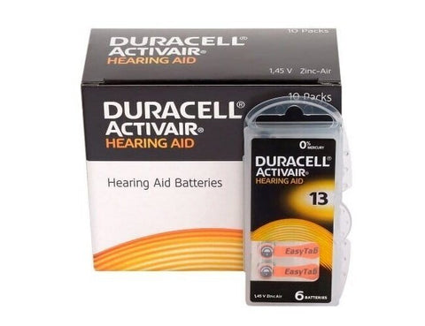 Duracell Activair Size 13 Hearing Aid Batteries Zinc Air Mercury Free