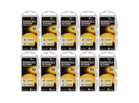 120x Duracell Activair Size 10 Hearing Aid Batteries Zinc Air 1.45V