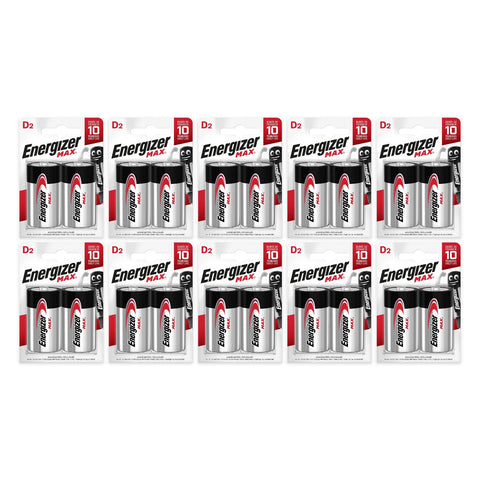 20x Energizer Max D LR20 Alkaline Batteries