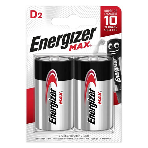 Energizer Max D LR20 Alkaline Batteries – original 2-pack blister