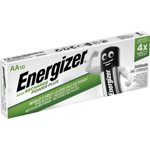 10x Energizer AA NiMH Rechargeable Batteries 1.2V Power Plus Accu Pack