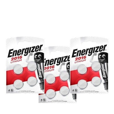 12x Energizer CR2016 3V Lithium Coin Cell Batteries DL2016 ECR2016