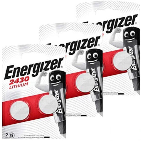 6x Energizer CR2430 3V Lithium Coin Cell Batteries DL2430 ECR2430