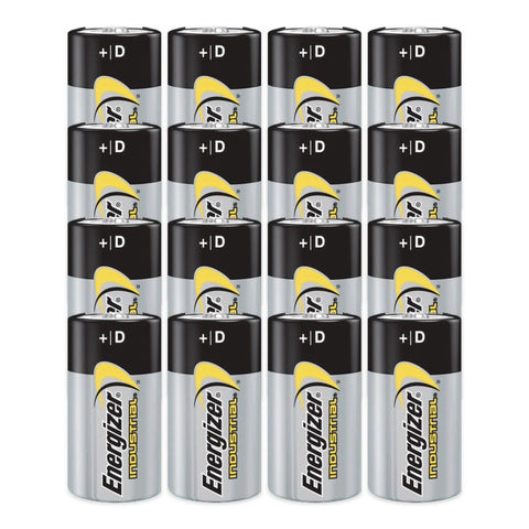16x Energizer Industrial D LR20 Alkaline Batteries