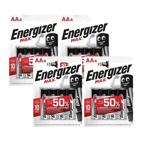 16x Energizer Max AA 1.5V Alkaline Batteries LR6 MN1500 Long Lasting