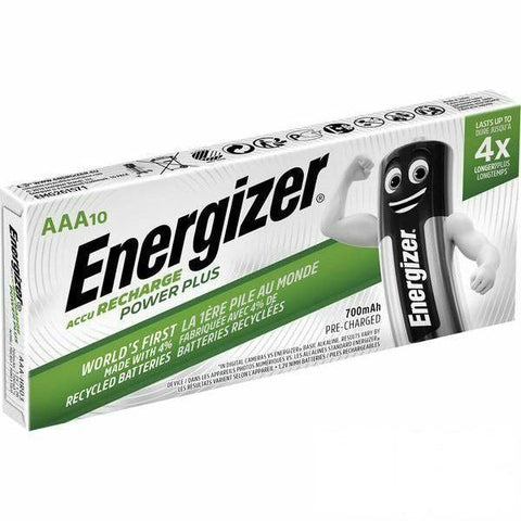 10x Energizer Accu Power Plus AAA HR03 Rechargeable Batteries 700mAh 1.2V