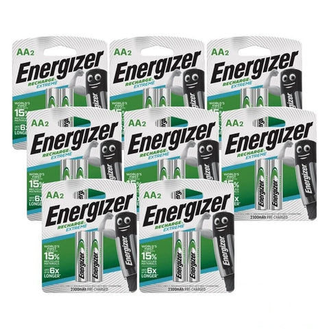 16x Energizer Recharge Extreme AA HR6 2300mAh NiMH Rechargeable Batteries