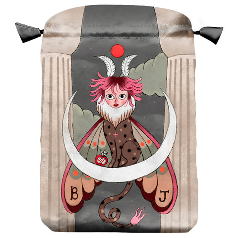 Wicked Moon Satin Tarot Card Bag 6x9 Drawstring Pouch by Lo Scarabeo