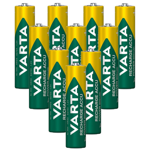 10x Varta AAA 800mAh NiMH Rechargeable Batteries Ready to Use