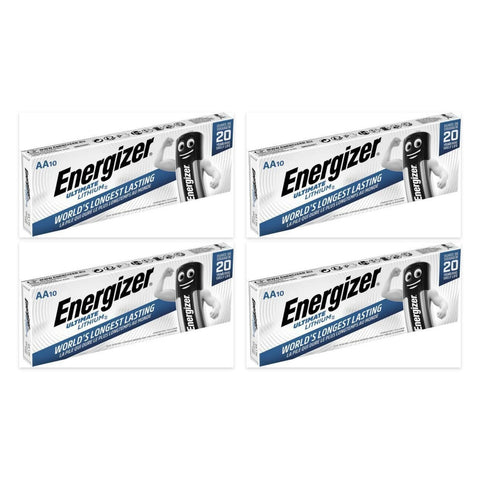 40x Energizer Ultimate Lithium AA L91 Batteries – 4 boxes of 10