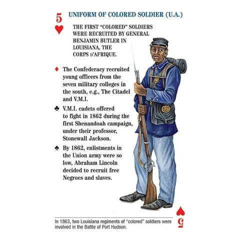 Civil War Uniforms Playing Cards Deck by U.S. Games Systems Poker Size
