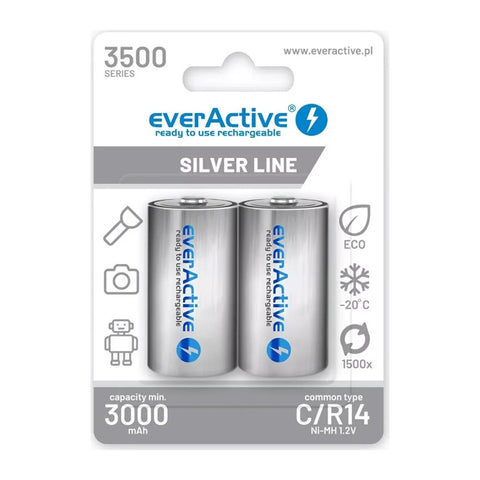 everActive Silver Line C R14 3500mAh Battery 2-Pack