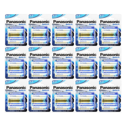 30x Panasonic Evolta D LR20 Alkaline Batteries