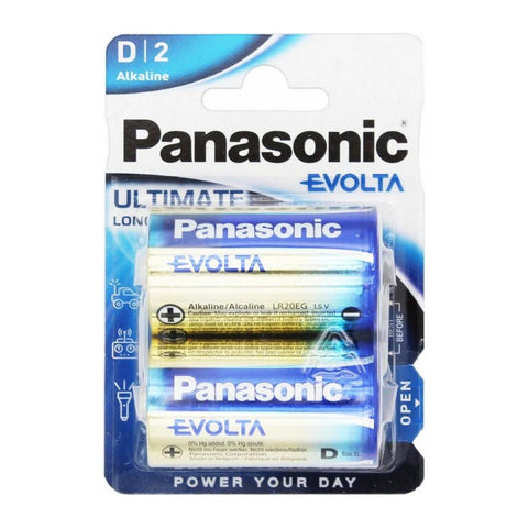 Panasonic Evolta D LR20 Alkaline Batteries – original 2-pack blister