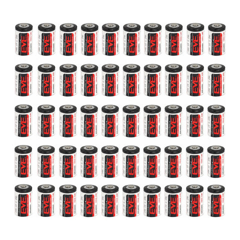 50x EVE ER14250 1/2 AA 3.6V Li-SOCl2 Lithium Battery Bobbin Cell