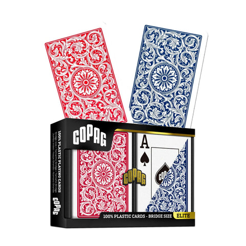 Copag Elite Bridge Size Playing Cards Double Deck Jumbo Index Red Blue 597-3