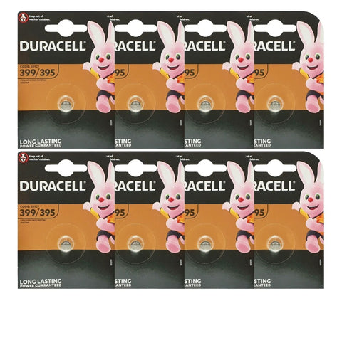 8x Duracell 395 399 SR927SW Silver Oxide 1.55V Watch Batteries