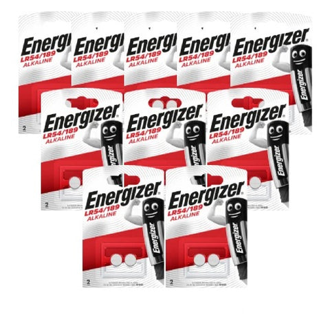 20x Energizer LR54 189 AG10 1.5V Alkaline Button Cell Batteries