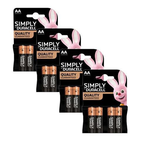 16x Duracell Simply AA 1.5V Alkaline Batteries LR6 MN1500 Long Lasting