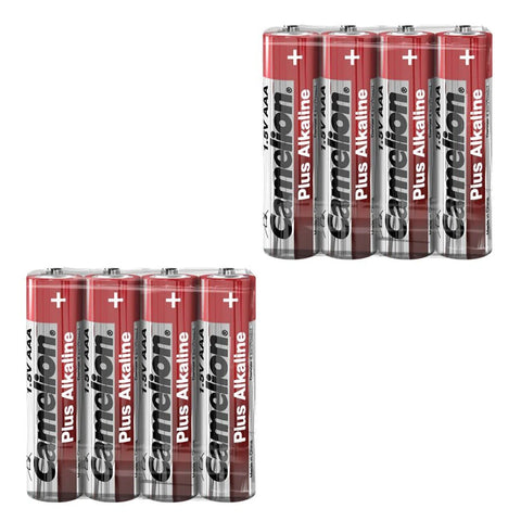 8x Camelion AAA Plus Alkaline Batteries 1.5V LR03 MN2400 AM4 E92