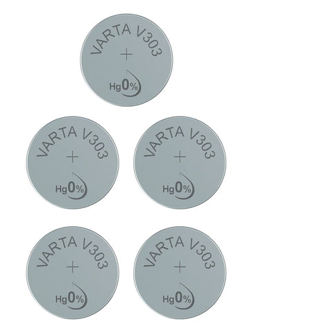 5x Varta 303 SR44SW 1.55V Silver Oxide Watch Coin Cell Batteries