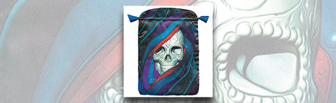 Lo Scarabeo Santa Muerte Satin Tarot Card Bag Black Drawstring Pouch