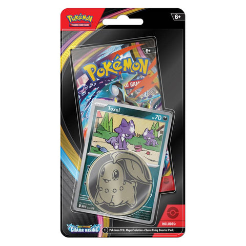 Pokemon TCG Mega Evolution Chaos Rising Checklane Blister Toxel Promo + Coin ENG