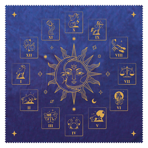 Zodiac Tarot Velvet Divination Cloth Purple 50x50cm by Lo Scarabeo