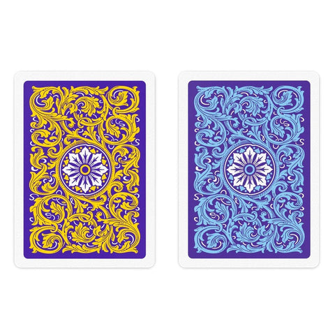 Copag 100% Plastic Poker Playing Cards Double Deck Regular Index Violet/Blue/Yellow