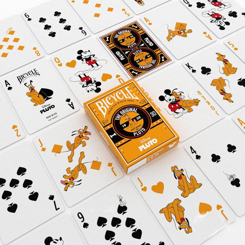 Disney Classic Pluto Playing Cards Deck by Bicycle Poker Size Orange