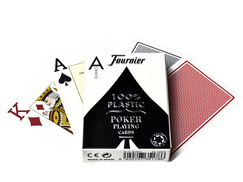 Fournier 2800 100% Plastic Poker Playing Cards Deck Jumbo Index Blue