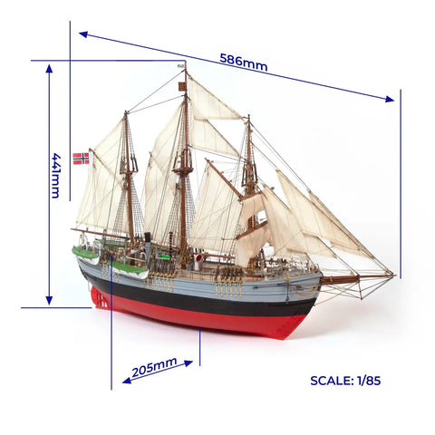 OcCre Fram Polar Exploration Wooden Model Ship Kit 1:85 Scale