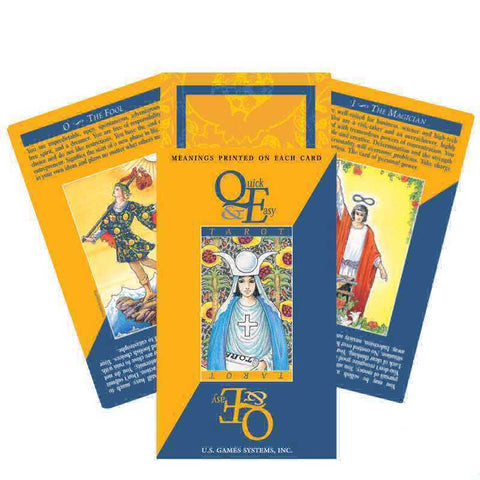 Quick & Easy Tarot Deck 78 Cards with Meanings, Beginner Set US Games