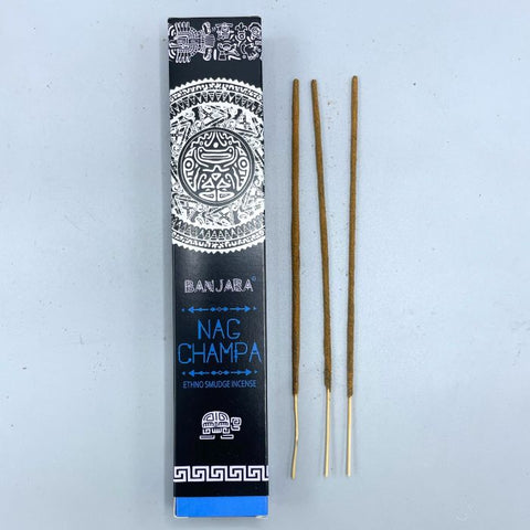 Banjara Tribal Smudge Incense Sticks – Nag Champa, 10 Pack, Made in Nepal