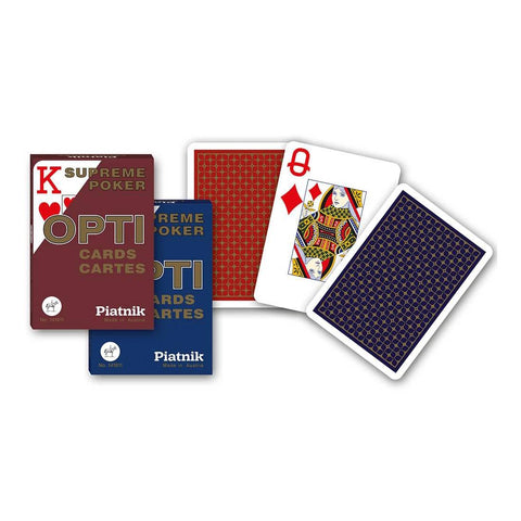 Piatnik Opti Supreme Jumbo Index Poker Playing Cards Deck Red or Blue