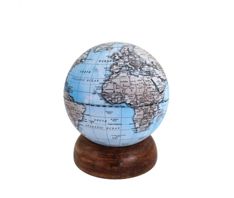 Italfama Desktop Globe World Map, 15cm Diameter, Removable Wooden Base, Italy