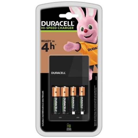 Duracell CEF14 Hi-Speed Battery Charger + 2x AA & 2x AAA EU Plug