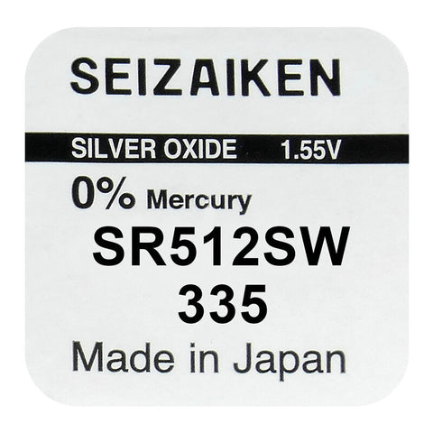 10 Seiko 335 Seizaiken Sr512Sw Watch Batteries Silver Oxide No Mercury Japan