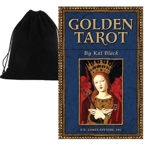 Golden Tarot Deck by Kat Black US Games Systems with Velvet Bag