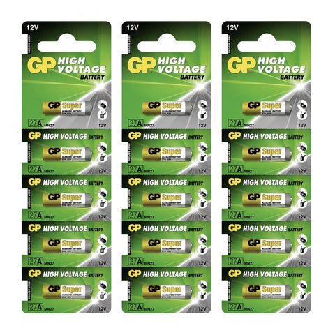 15x GP 27A 12V Alkaline High Voltage Batteries MN27 V27A Car Remote