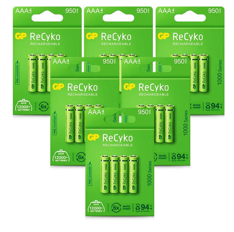 24x GP ReCyko AAA 950mAh NiMH Rechargeable Batteries 1000 Series