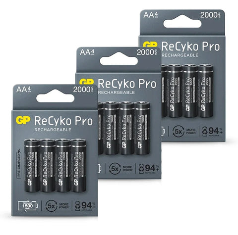 12x GP ReCyko+ Pro AA 2000mAh NiMH Rechargeable Batteries 1.2V HR6