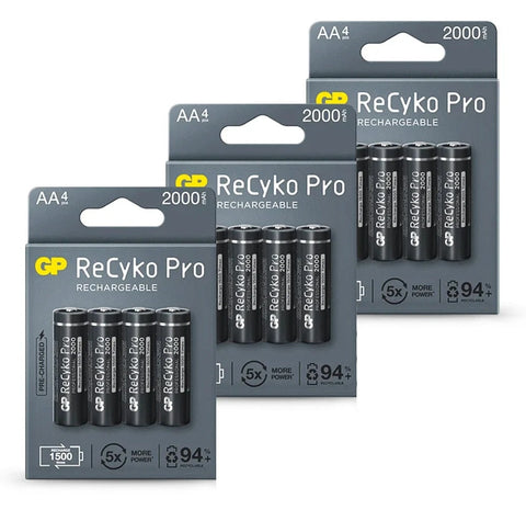 12x GP ReCyko+ Pro AA 2000mAh NiMH Rechargeable Batteries 1.2V HR6