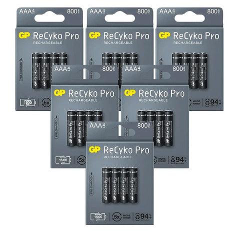 24x GP ReCyko Pro AAA R03 Rechargeable Batteries 800mAh 1.2V