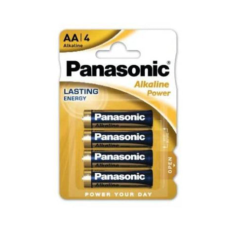 4 Panasonic Alkaline Power Aa Lr06 Batteries Blister 1.5V Mn1500 Am3 E91 NEW