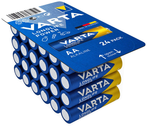 24x VARTA AA Longlife Power Alkaline Batteries LR6 1.5V High Performance