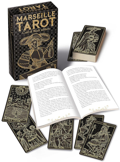 Marseille Tarot Cards Deck Gold & Black Edition Lo Scarabeo Marianne Costa
