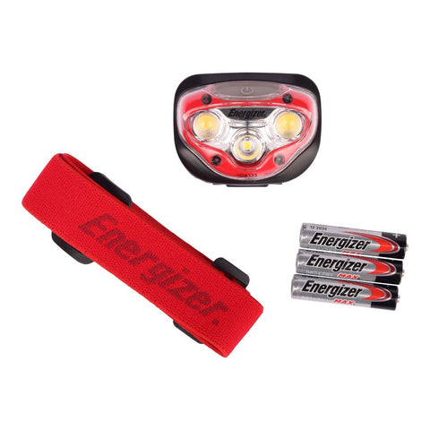 Energizer Vision HD 300lm Headlamp Red IPX4 with 3x AAA Batteries