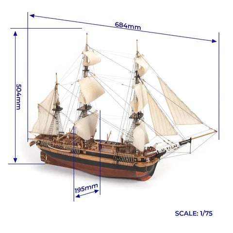 OcCre HMS Erebus Wooden Model Ship Kit 1:75 Scale, 3173 Parts